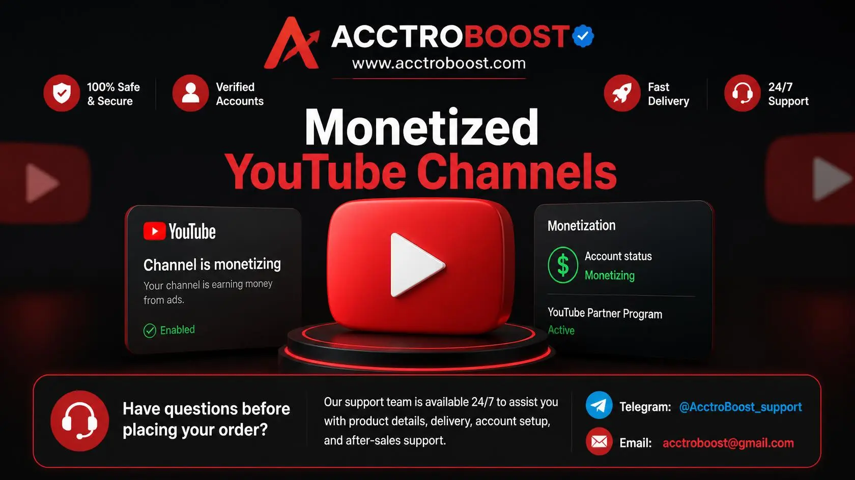 Buy Monetized YouTube Channels