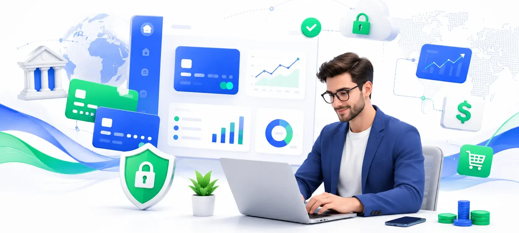 Verified Business Stripe Accounts secure online payment illustration